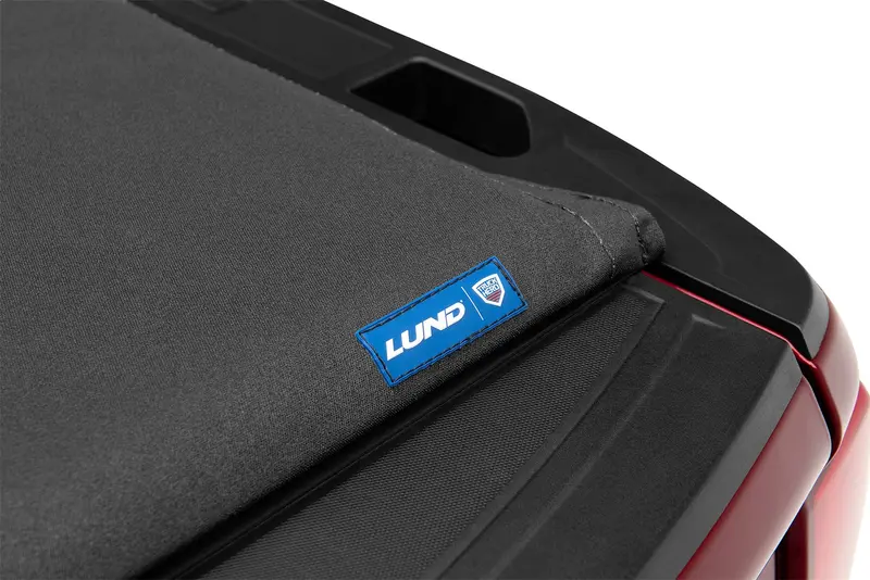 Lund Genesis Tri-Fold Tonneau Cover – Black Leather-Style, Fits Trucks Without Utili-Track Or Titan Box 1