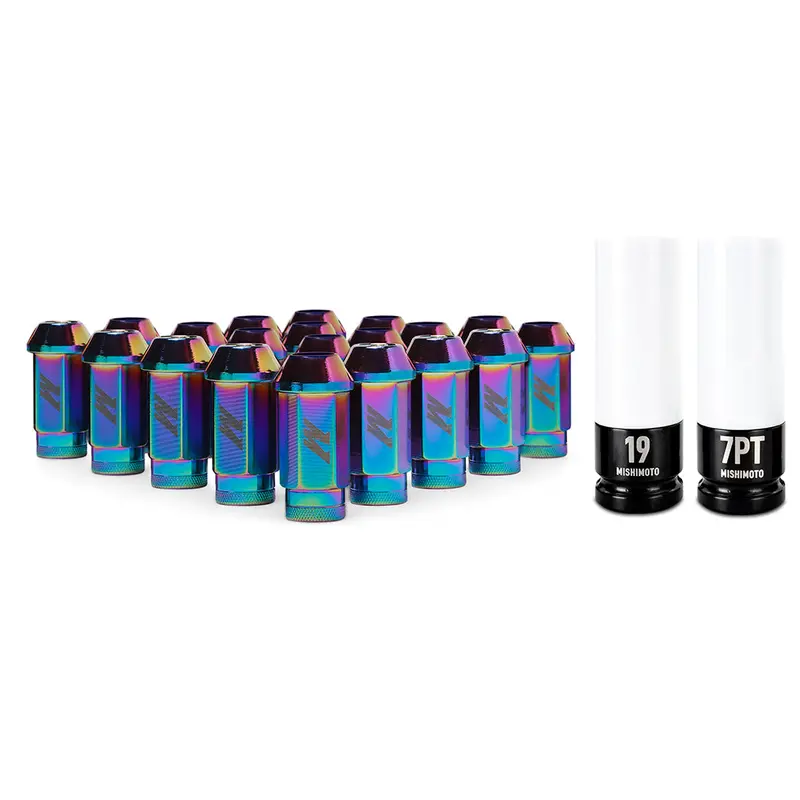 Mishimoto Neo Chrome Locking Lug Nut Set — M12×1.25, 20-Piece Aluminum 1