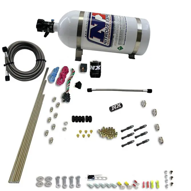 Nitrous Express 93066-10 Dry Direct Port Nitrous System – 6-Cylinder, Includes 10-Lb Bottle 1