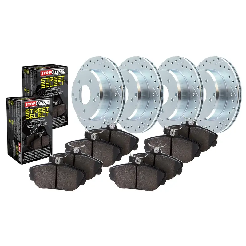 Stoptech 925.66047 Select Sport Axle Pack – Front & Rear Drilled/Slotted Brake Kit 1
