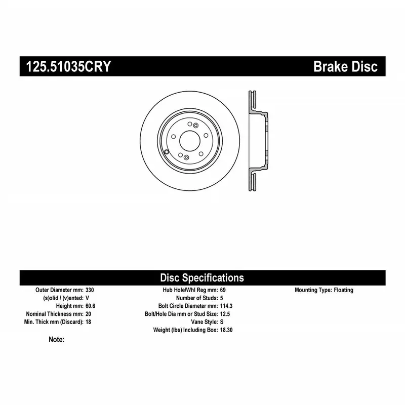 Stoptech Cryostop Rear Brake Rotor – Premium High-Carbon Construction For Consistent Performance 1