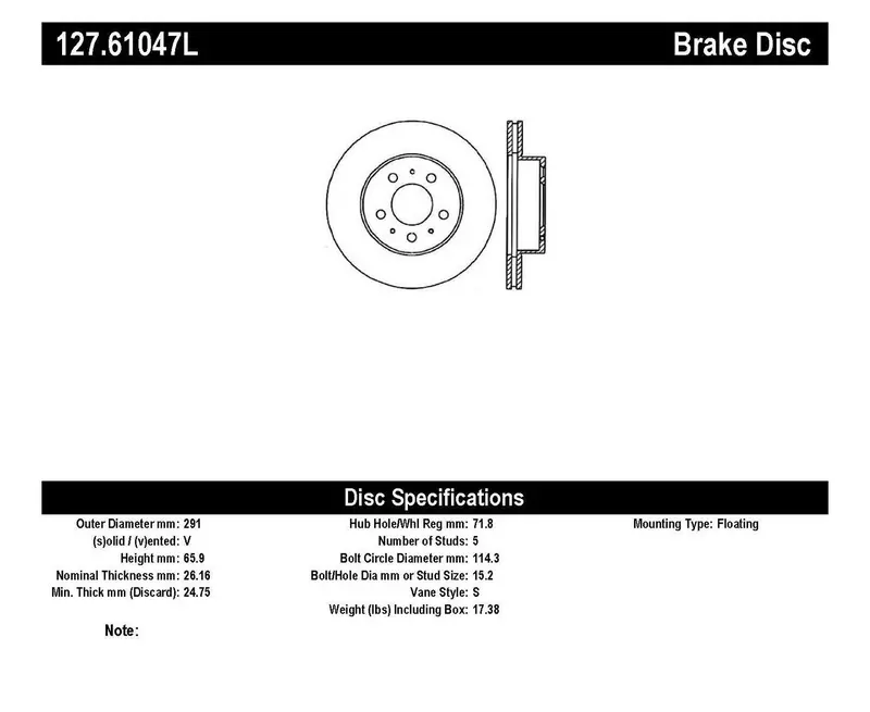 Stoptech Sport Drilled & Slotted Brake Rotor – Front Left, Part 127.61047L 1