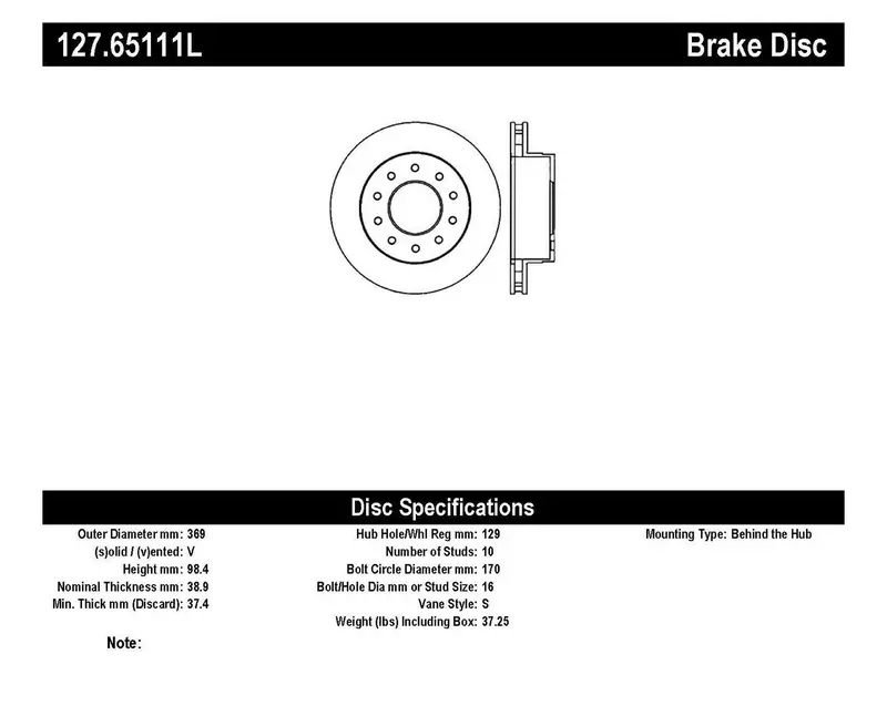 Stoptech Sport Front Left Brake Rotor – Drilled And Slotted For Optimal Heat Dissipation 1