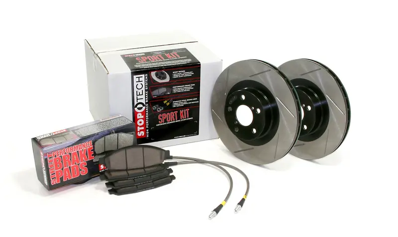 Stoptech Sport Rear Axle Pack – Slotted Rotors With Brake Lines, Part 977.44011R 1