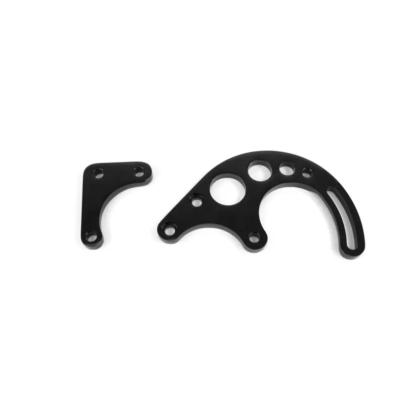 Top Street Performance Jm9105-1Bk Power Steering Saginaw Bracket; Aluminum Sbc Lwp 2-Piece; Black 1