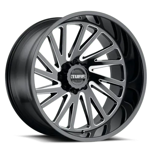 Tuff Tut2A Off-Road Wheel – 26X14 Inches, 8X6.5 Inch Bolt Pattern, Gloss Black Machined, -72Mm Offset (2614T2A-28165B22R) 1