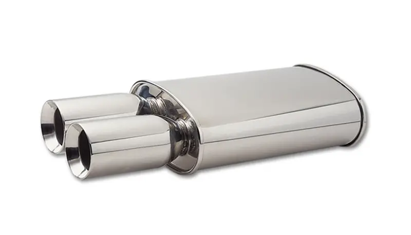 Vibrant Performance 1040 Streetpower Oval Muffler – Dual 3.5" Tips, 2.5" Inlet, 8" Tip Length 1