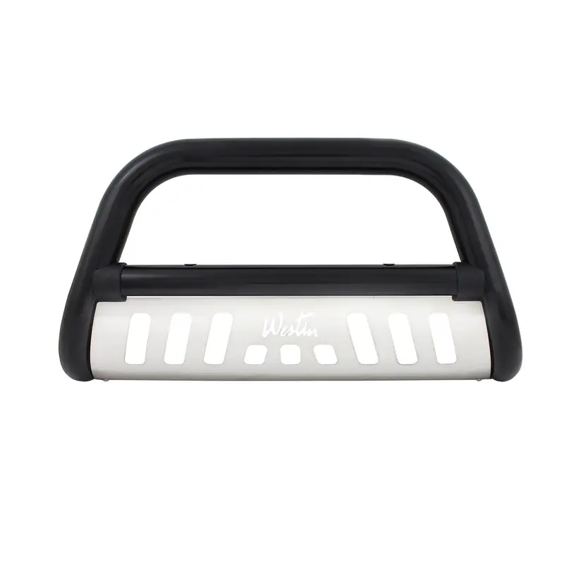 Westin 32-1485 Ultimate Bull Bar – 3-Inch Black Powder-Coated Steel With Stainless Skid Plate 1